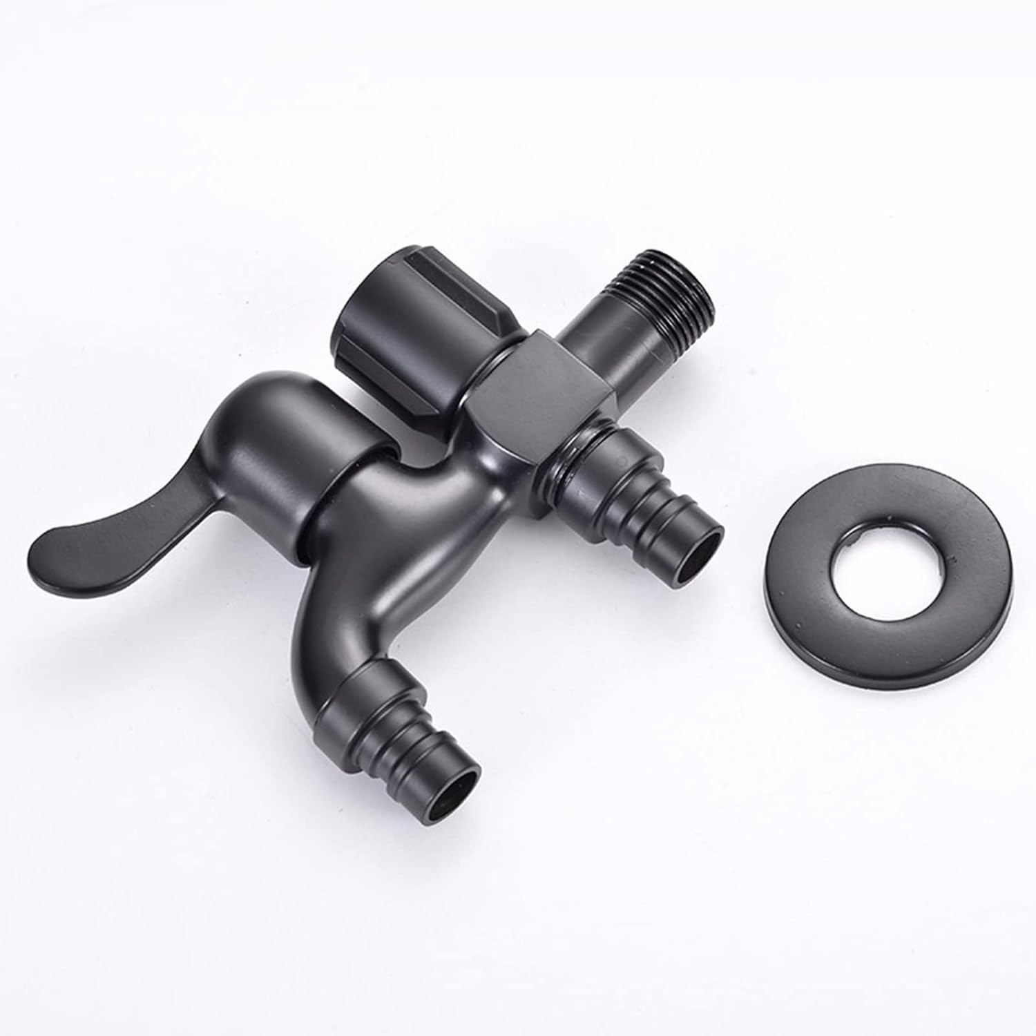 Shower connector，isolation water valves， Double Outlet Faucet one in Two Out Double Outside tap Brass Double tap for Dishwasher and Washing Machine Double tap with Outlet Valve Double Control Angle Va