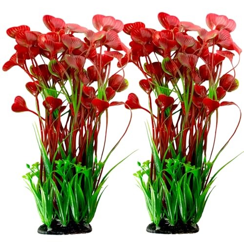 Image of kathson Tall Plastic Aquarium Plants,16 Inches Artificial Plant for Fish Tank Large Silk Aquarium Plants Decor Freshwater and Saltwater Fish Tank Seaweed Decorations for Small Tanks