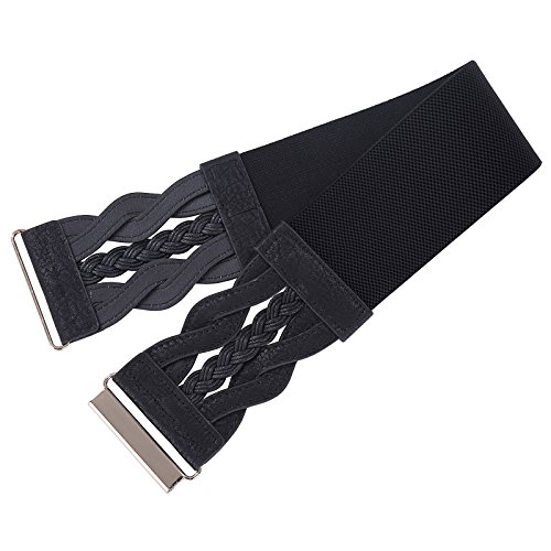 Grace Karin Women's Boho Belt Stretchy Retro Wide Waist Cinch Belt(Black,2Xl) #TOP3
