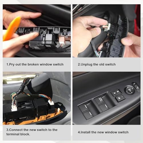 Image of SecosAutoparts Driver Side Master Power Window Switch with Double Auto Button Compatible with Honda Accord EX EX-L Sedan 2.4L 3.5L 2008 2009 2010 2011 2012# 35750-TA0-A31 35750-TA0-A32
