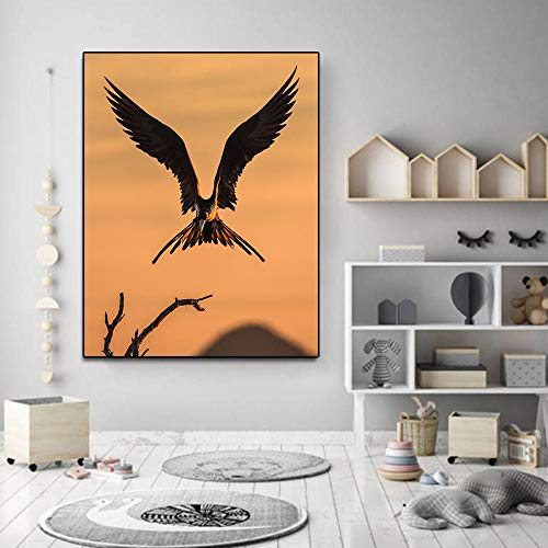 Non-branded Animal Eagle Canvas Painting Art Wall Pictures para Sala de Estar HD Modern Home Decoration Carteles e Impresiones 50X60cm Sin Marco