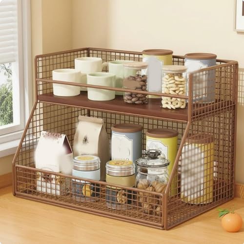 Estante de alambre解决空间不足 垂直设计木质收纳架 café 30cm 8
