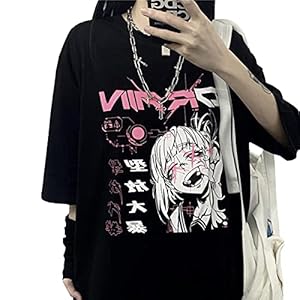 Vocha Damen goth T-Shirt schulsachen kawaii tshirt aesthetic clothes vintage Sommer japan harajuku Tops e-girl klamotten…