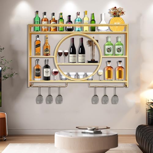 Support à verre suspendu et étagère vin pour gagner de la place