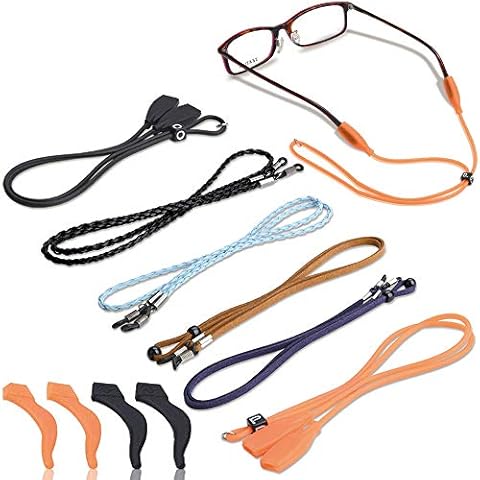 6-in-1 Sitrees Eyewear Retainer, Premium Sunglass Strap for Men Women Kids, Adjustable Eyeglasses Cord with 2 Pairs ear hooks for Reading Glasses, Sports and Outdoor Activities Cover