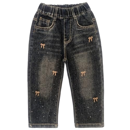Image of Peacolate 2-7T Spring Fall Summer Little Girls 2pcs Clothing Set T Shirt and Jeans