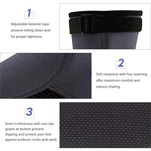 KKmoon Meias de mergulho de neoprene 3MM Botas de mergulho Sapatos de água Botas de praia Botas de m