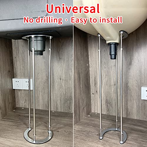 Special For Kitchen Sink Tyestand St-3 Undermount Sink Brackets Stainless Steel Sink Legs Adjustable Sink Support Installation Kit For Kitchen And Bathroom Sinks (High:11.4-18.9In(29-48Cm)|Diam:4.7In) #TOP3