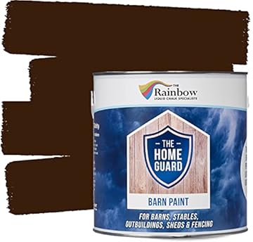 Home Guard BARN Paint Exterior Wooden Buildings Barns Sheds Fences Protection Water Based Hard Wearing Matt Finish (5 Litre, Barn Brown)