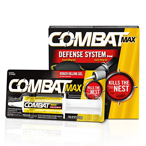 Combat Max Defense System Brand, Small Roach Killing Bait and Gel, 12 Count with Combat Max Roach Killing Gel for Indoor and Outdoor Use, 1 Syringe, 2.1 Ounces