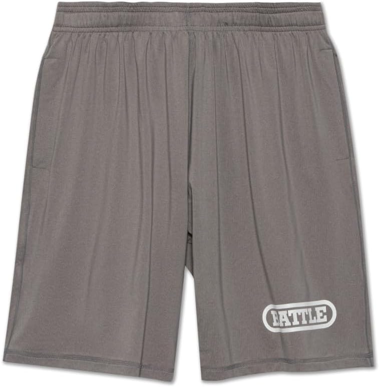 Battle Sports Big Logo Performance Shorts,4-Way Stretch, Moisture Wicking, UV Protection