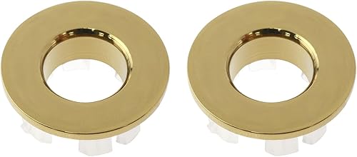 -Cubierta de desbordamiento para lavabo, orificio de inserción de latón, redondo, reemplazo, contenedores de baño, lavabos de cocina (dorado) -2