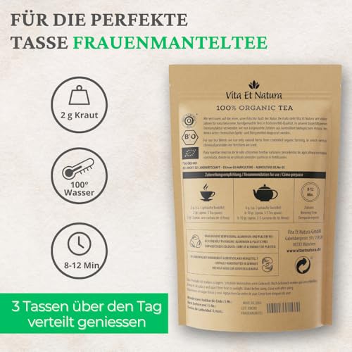 Foto von Vita Et Natura® BIO Frauenmantel für Frauenmanteltee - 100% biologisch & naturbelassen - 60g lose Frauenmantelkraut - Alchemilla Vulgaris