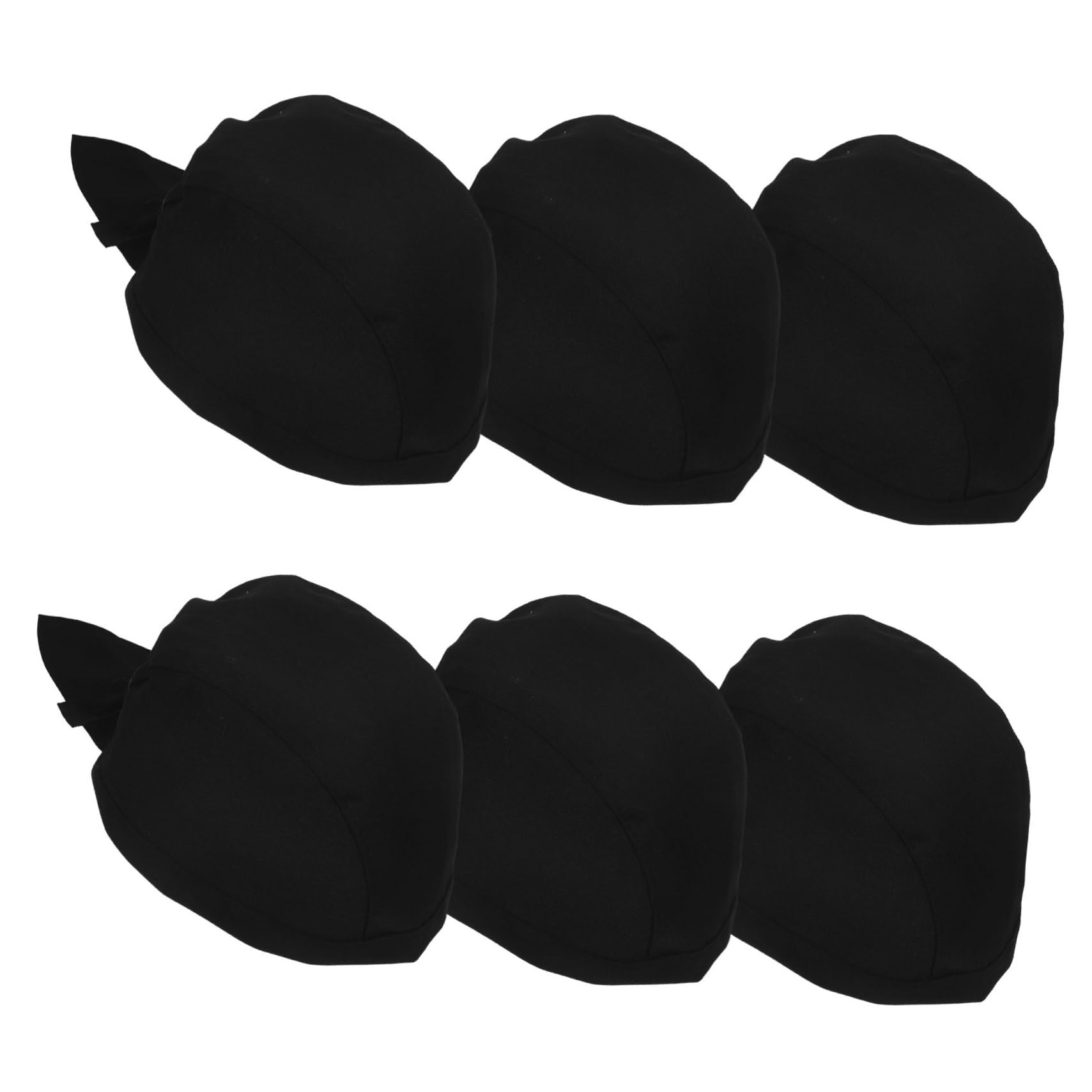 CLISPEED Cappello da Cuoco in Cotone Nero, 6 Pezzi per Cucina Professionale
