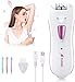 Facial Epilators for Women, Facial Hair Remover with LED Light, Mini Rechargeable Face Epilator Including Eyebrow Trimmer for Facial, Armpit, Bikini and Leg