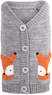 The Worthy Dog Fox Cardigan for Dogs, Small, Gray