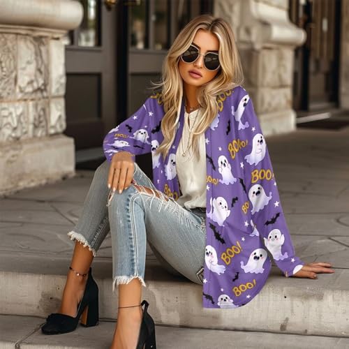 Image of Women's Lightweight Cardigans with Pockets Trendy Long Sleeve Open Front Cardigan Casual Tops Jackets Fall Oufits S-2XL