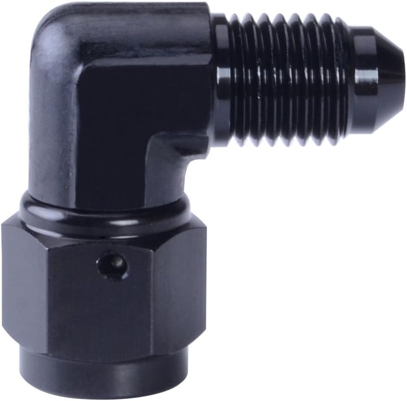 4AN Aluminum Anodize Finish Male/Female 90 Degree Flare Bulkhead Fitting Adapter AN-4 BlackGlobal Recycled StandardGlobal Recycled StandardGlobal Recycled Standard