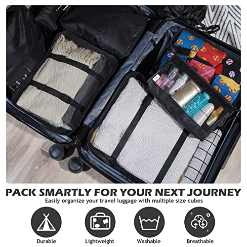48 Set Packing Cubes Travel Luggage Organizers Set with Storage Shoe Bag, Clothing Bag for Women Men Essentials4