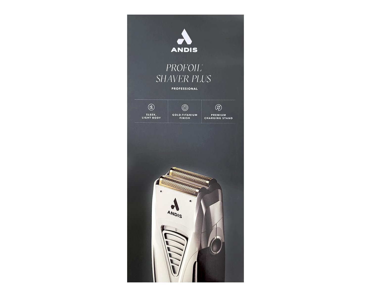 Andis TS-2 17255 Pro Foil Rasoir en feuille de titane et lithium, avec fil/sans fil, rasage lisse avec chargeur, Noir