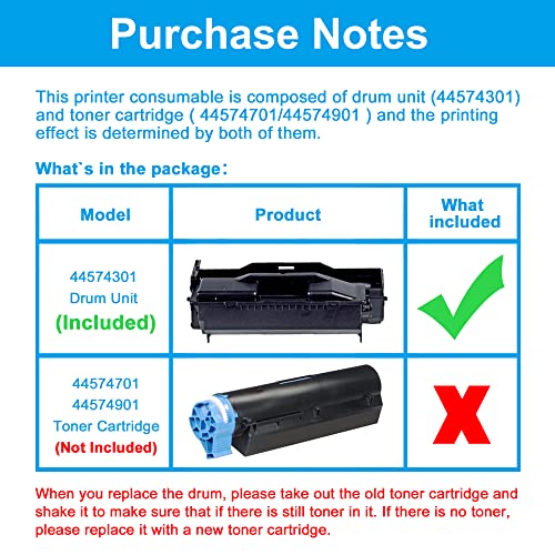 Lcl Compatible Drum Unit Replacement For Oki B411 B431 B412 B432 B461 44574301 B411D B411Dn B431D B431Dn Mb461 Mb471 Mb471W Mb491 Mb461 Mb471 Mb471W B412Dn B432Dn B512 B512Dn Mb472W (1-Pack Black) #TOP2