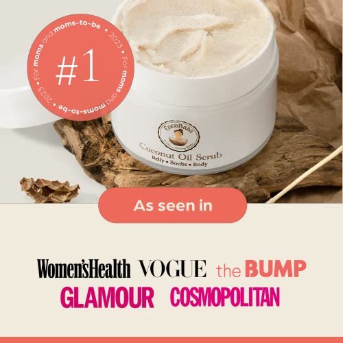Cocobaba Coconut Oil Stretch Mark Scrub - Exfoliating And Moisturizing Body Scrub With Organic Coconut Oil Paraben-Free |Dermatologically Tested|First Time Mom Gift|Pregnancy Must Have #TOP1