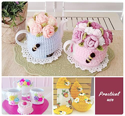 ilauke 20 x 30g Balls of Assorted Double Knitting Yarn, Colored Acrylic Yarn Set with 2 Crochet Hooks, 2 Needles, 8 Crochet Locking Stitch Markers