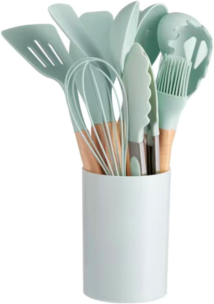 WAlAH Juego de utensilios de cocina de silicona, 11/9 piezas, juego de utensilios de cocina, utensilios de cocina de silicona, espátula