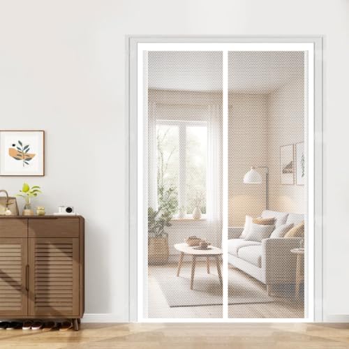 Moustiquaire auto-fermable blanche pour porte de couloir et de passage - 2