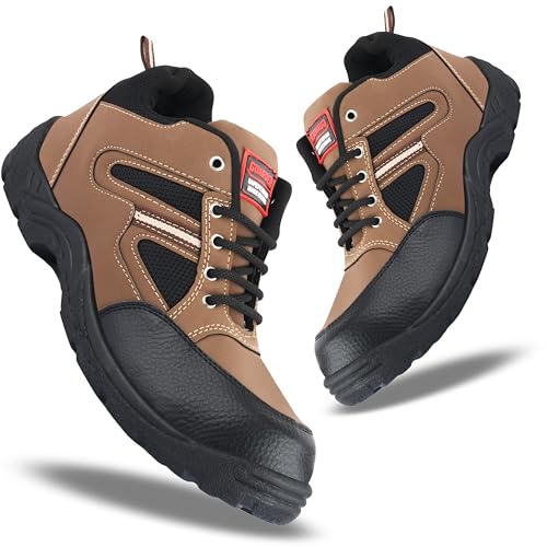 Image of ELECANT Lace-up Steel Toe Safety Shoes for Factory and Industrial Work for Men