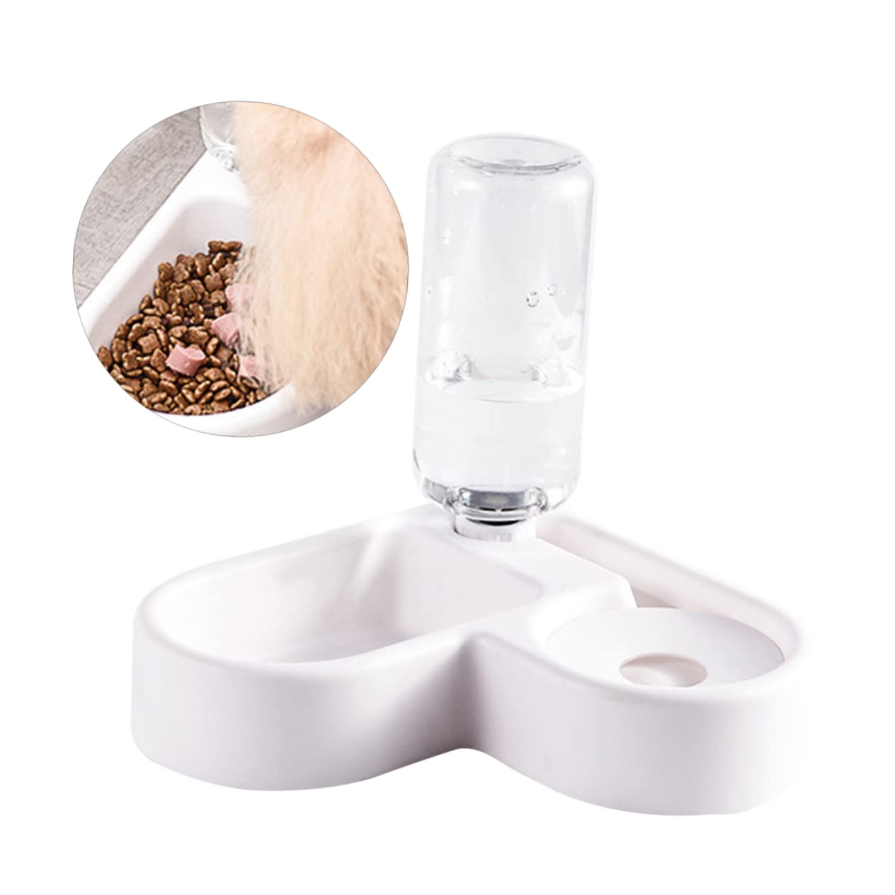 BESPORTBLE 3stücke Automatischer Wasserspender Und Futternapf Für Katzen Und Hunde rutschfest Auslaufsicher Mit Elegantem Design Praktisch Für Zuhause Und Unterwegs Weiß