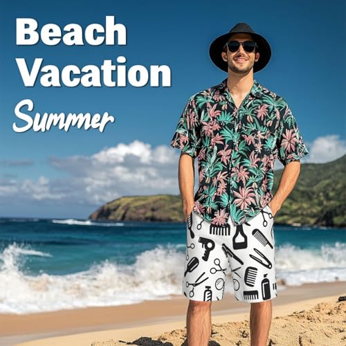 Mens Haircut Barber Swim Trunks Quick Dry Swim Beach Shorts with Mesh Lining Pockets Small3