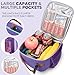 Genteen Kids Lunch Box Lunch bag for Kids Girls Teen,Insulated Lunch Bag with Bottle Holder,Small Lunch Box Cooler Lightweight Reusable LunchBox for Work Office School Travel Picnic-Purple