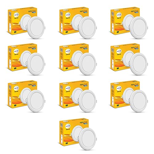 wipro Polycarbonate Garnet 12W Round Led Alpha Panel|Cool White Light(6500K)|Recessed Down Light for False Ceiling|Cutout-110Mm|Pack of 10 (B0CGD3YMDC) Amazon Price History, Amazon Price Tracker