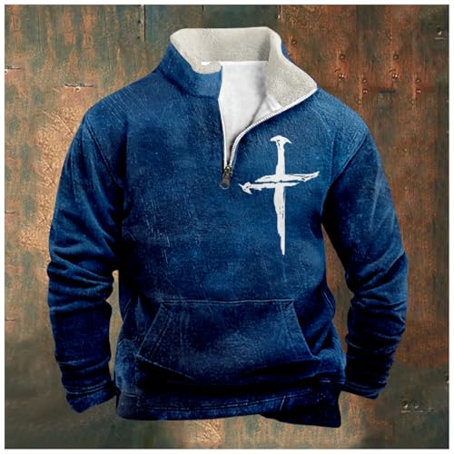 Western Sweatshirts for Men Cool Lightweight Novlety Long Sleeve Half Zip Pullover Crewneck Cowboy Hoodies2