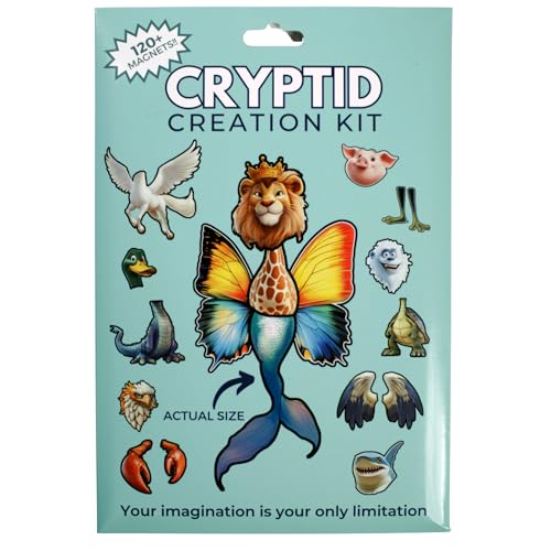 Cryptid Construction Kit Fridge Magnets - Over 120 Fun Movie-Like Magnetic Monsters and Cryptids for Kids - Colorful Water-Resistant Mix-and-Match Die Cut Monster Magnet Set for Ages 5 to 105
