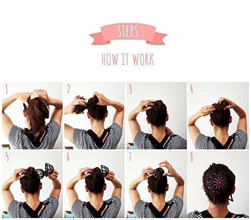 Bun Cover Hair Holder, Hand Crafted Hair Clip. This Attractive Hair Accessory Can Be Used As A Bun Maker Or A Hair Grip. Hair Styling For Women For Thick And Thin Hair. 2 Pcs Uniquely Hand Painted. #TOP6