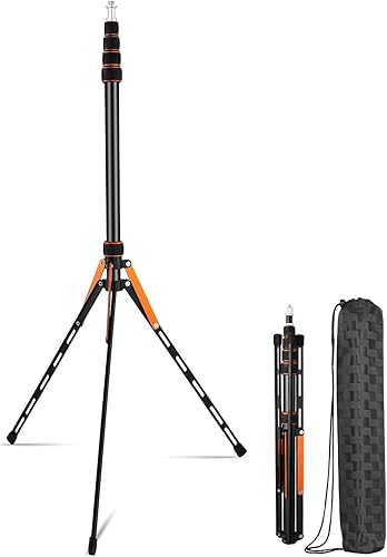 Soporte de luz de viaje portátil de 86.6 pulgadas7.2 ft, resistente aleación de aluminio, peso ligero, ajustable, trípode extensible con bolsa de