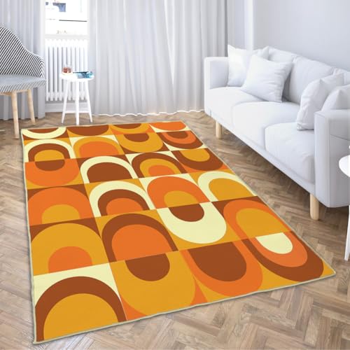 Ansouyi Orange and Yellow Non-Slip 5x7 ft Area Rugs, Washable Rug Carpet for Living...