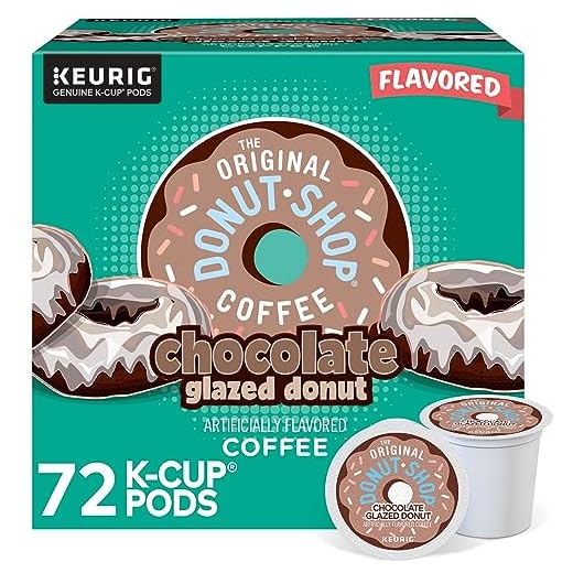 The Original Donut Shop Coffee Chocolate Glazed Donut Keurig Single-Serve K-Cup Pods, Medium Roast Coffee, 72 Count