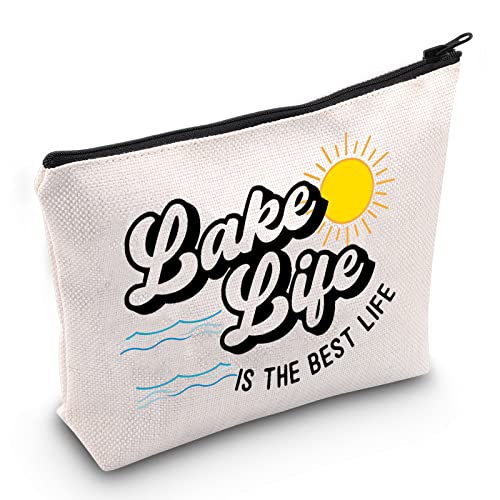 JXGZSO Lake Life Gift Lake Bag Summer Vacation Cosmetic Bag Lake Life Is The Best Life Toiletry Bags (Lake Life B)