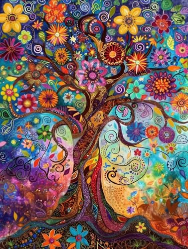 Diamond Painting Arbres 5D grand format 50x70cm pour décoration salon