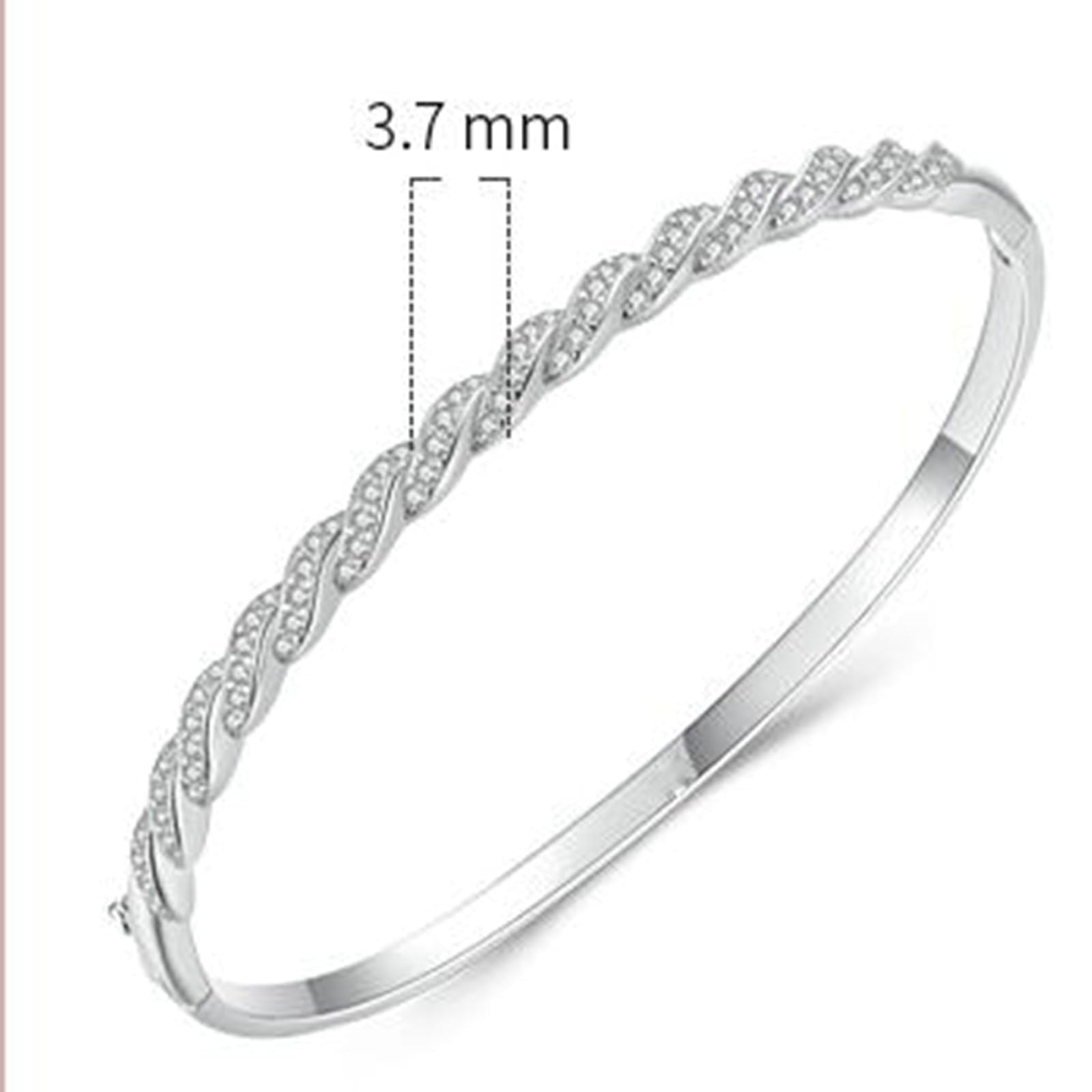 Pulsera de platino 950 para mujer, 54-60 mm, diámetro 3,7 mm