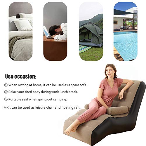 Inflatable Chaise Lounges Folding Lazy Floor Chair Sofa Lounger Bed