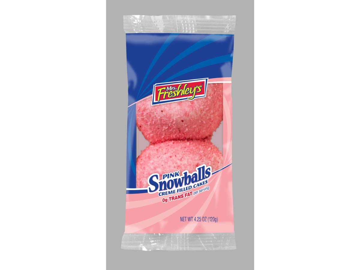 Mrs.Freshleys Creme Filled Pink Snowball Cake, 4.25 Ounce
