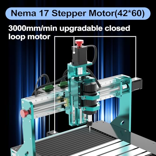 CNC Router Machine,Upgraded 3-Axis Engraving All-Metal Milling Machine300 x 180 x 80 mm/11.81 x 7.09 x 3.15 in Working Area 10000 RPM for Wood Acrylic MDF PVC Plastic Foam - Image 5