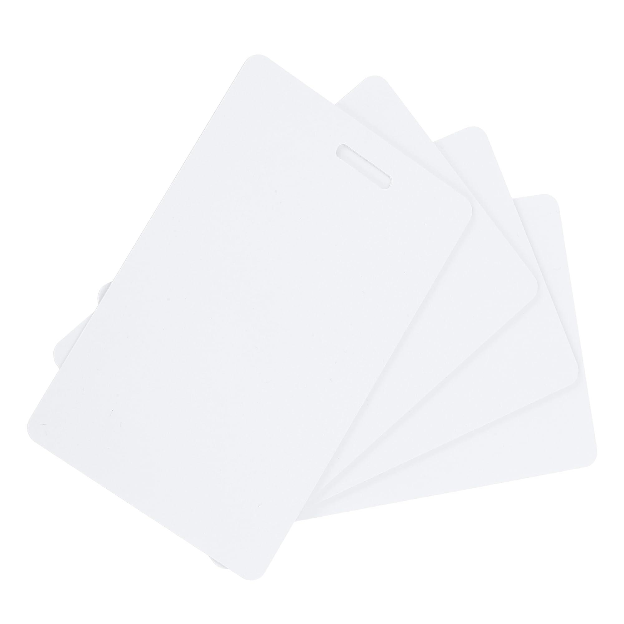 sourcing map 30 Pack Blank PVC Cards 30mil ID Blank Credit Cards Plastic with Slot Punch on Short Side for ID Badge Printer, Graphics White