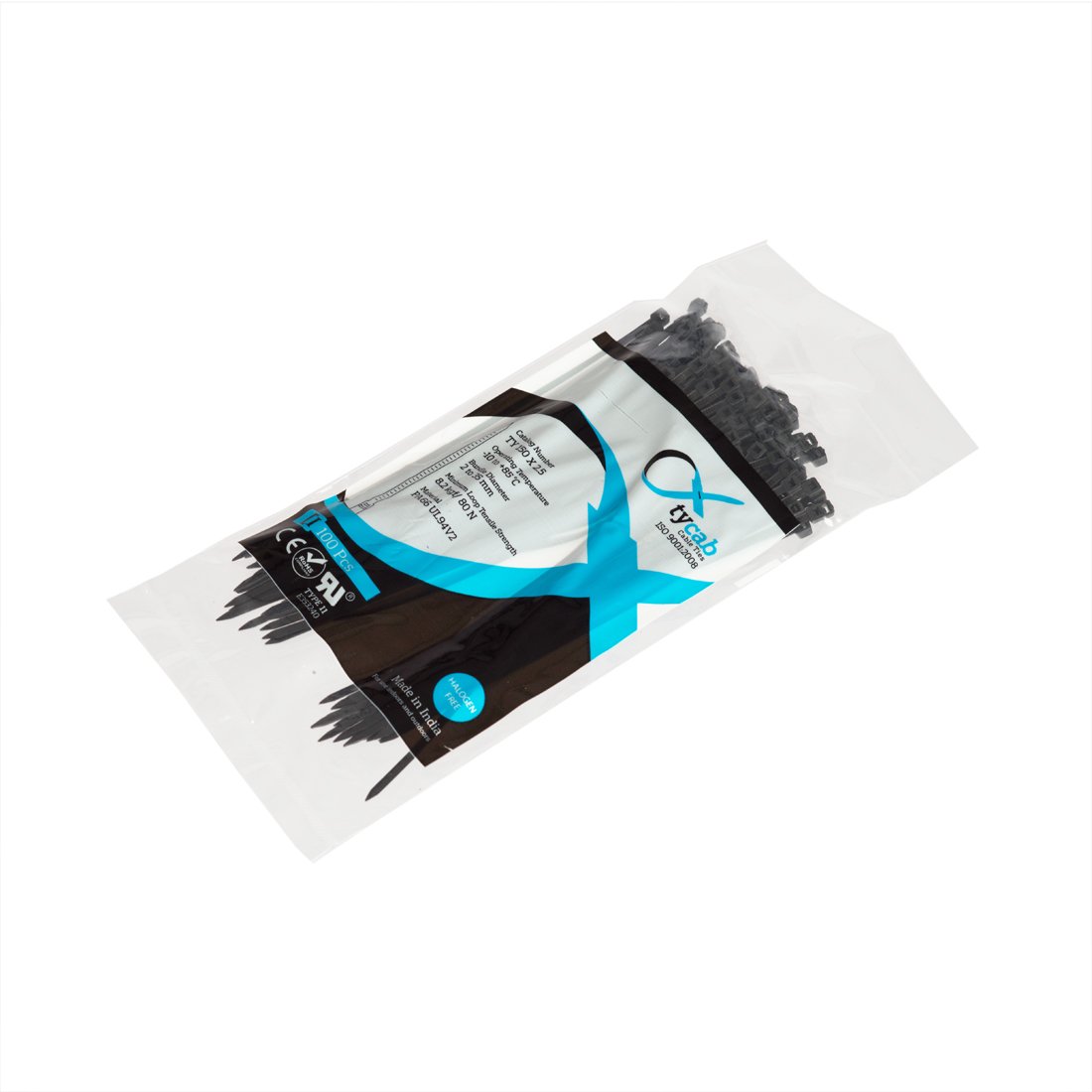 TyCab Cable Ties 150 mm by 2.5 mm Black (Pack of 100)