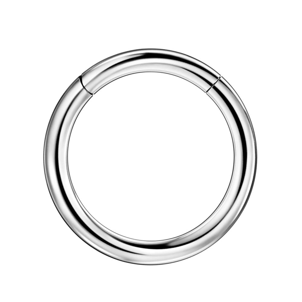 316L Surgical Steel Hypoallergenic Hinged Nose Ring Hoop for Women &amp; Men