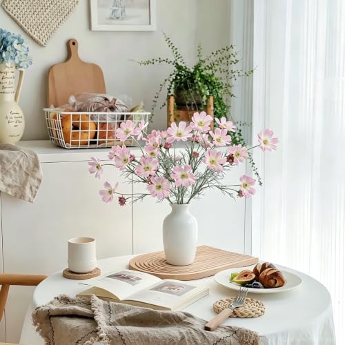 LINSIE 4 Pcs Pink Purple 24" Tall Artificial Cosmos Flowers for Vases, Fake Silk Daisy Floral Branches with Realistic Flocked Bendable Stems, Multi-Headed Faux Blooms for Table, Home Decor, Wedding by LINSIE - Used condition - Image 6